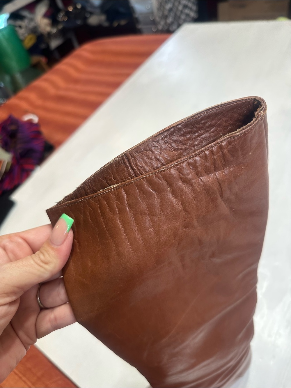 Charter Club Italy Brown Leather Tall Riding Boots Women’s 6B Knee High - Picture 11 of 16